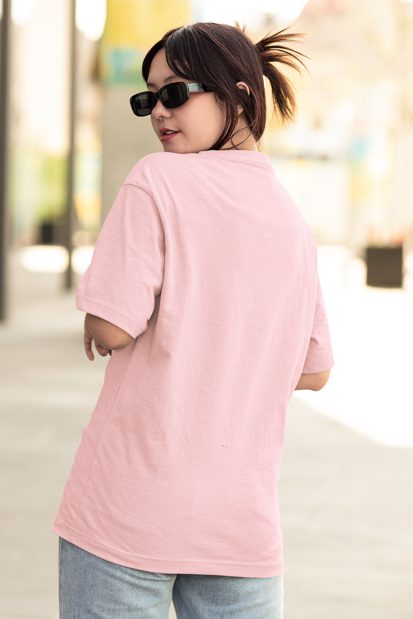 Baby Pink Bliss: Women’s Oversized T-Shirt