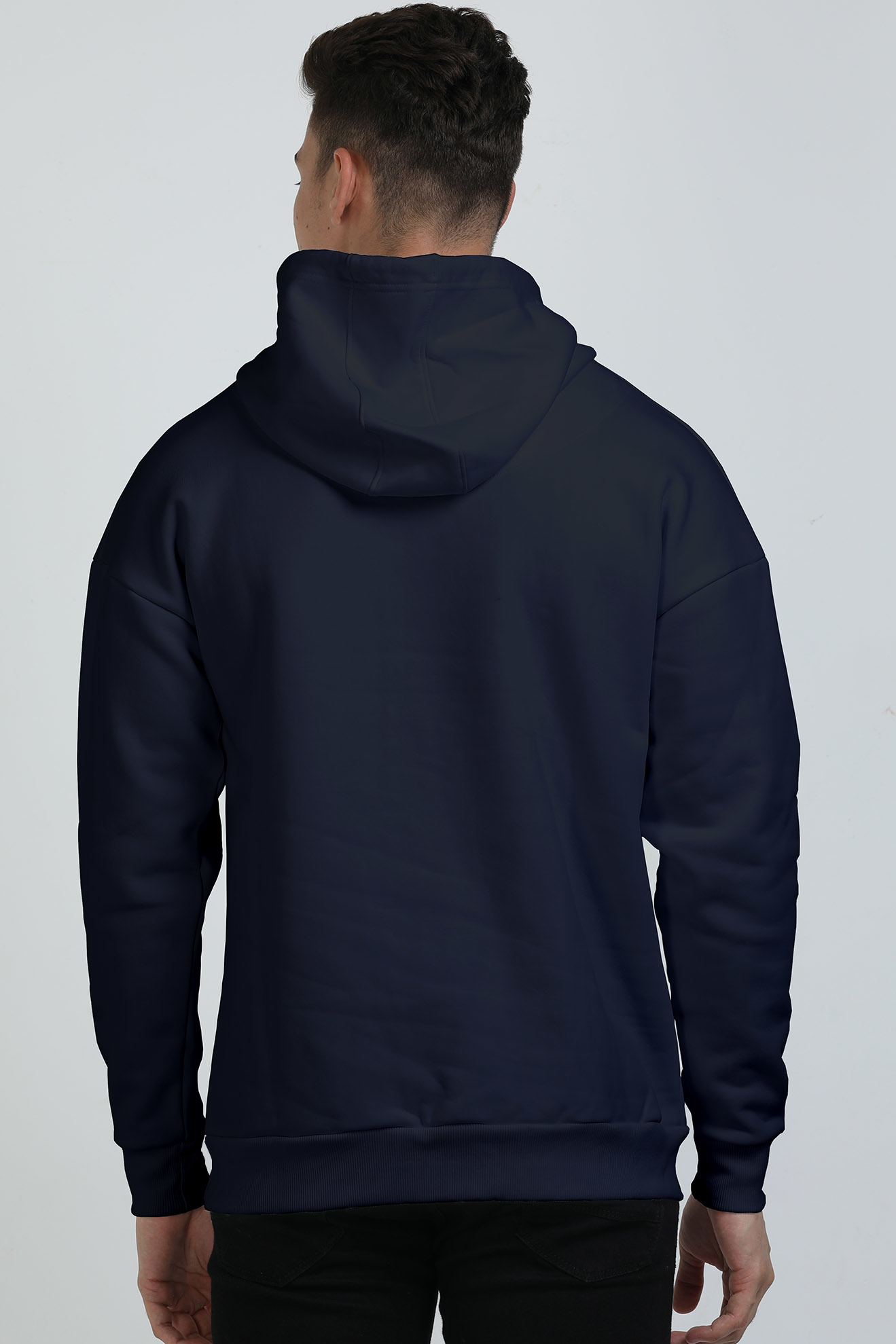 Navy Blue Oversized Hooded Sweatshirt