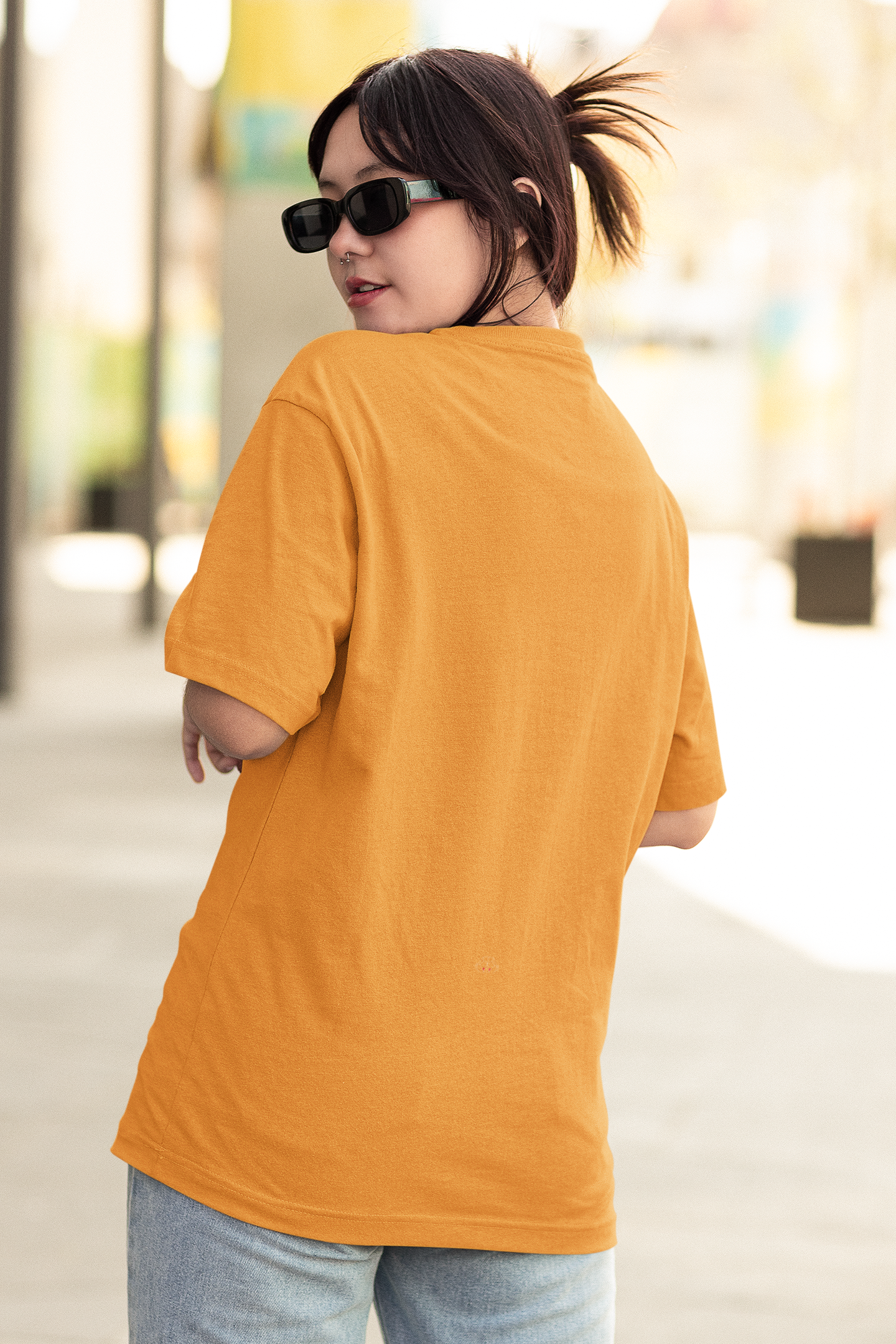 Golden Glow: Women’s Oversized T-Shirt