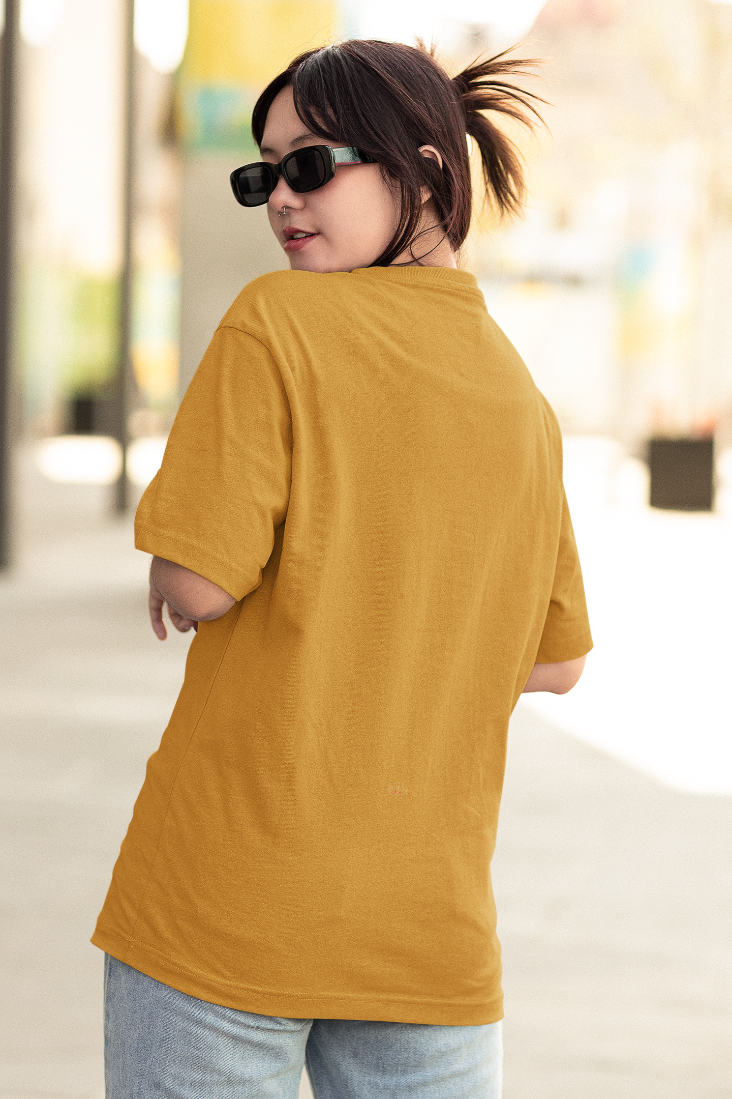 Golden Harvest: Oversized Mustard Yellow T-Shirt