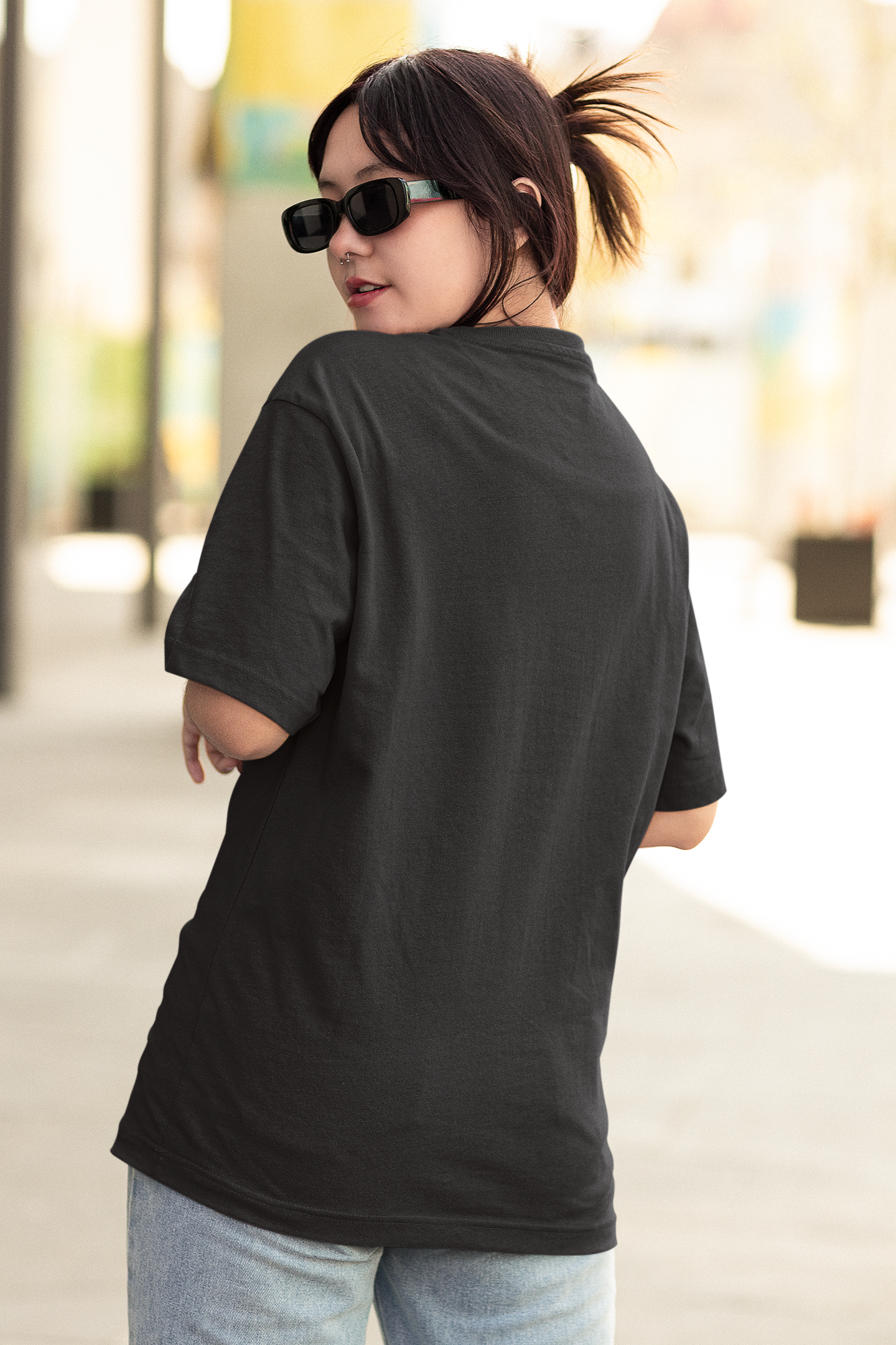 Midnight Shadow: Oversized Black T-Shirt