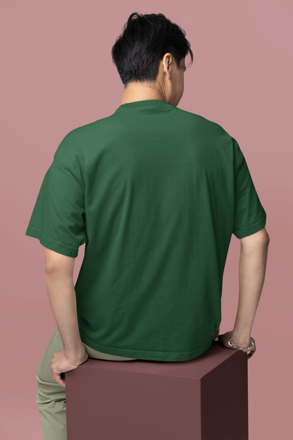 Forest Serenity: Oversized Bottle Green T-Shirt