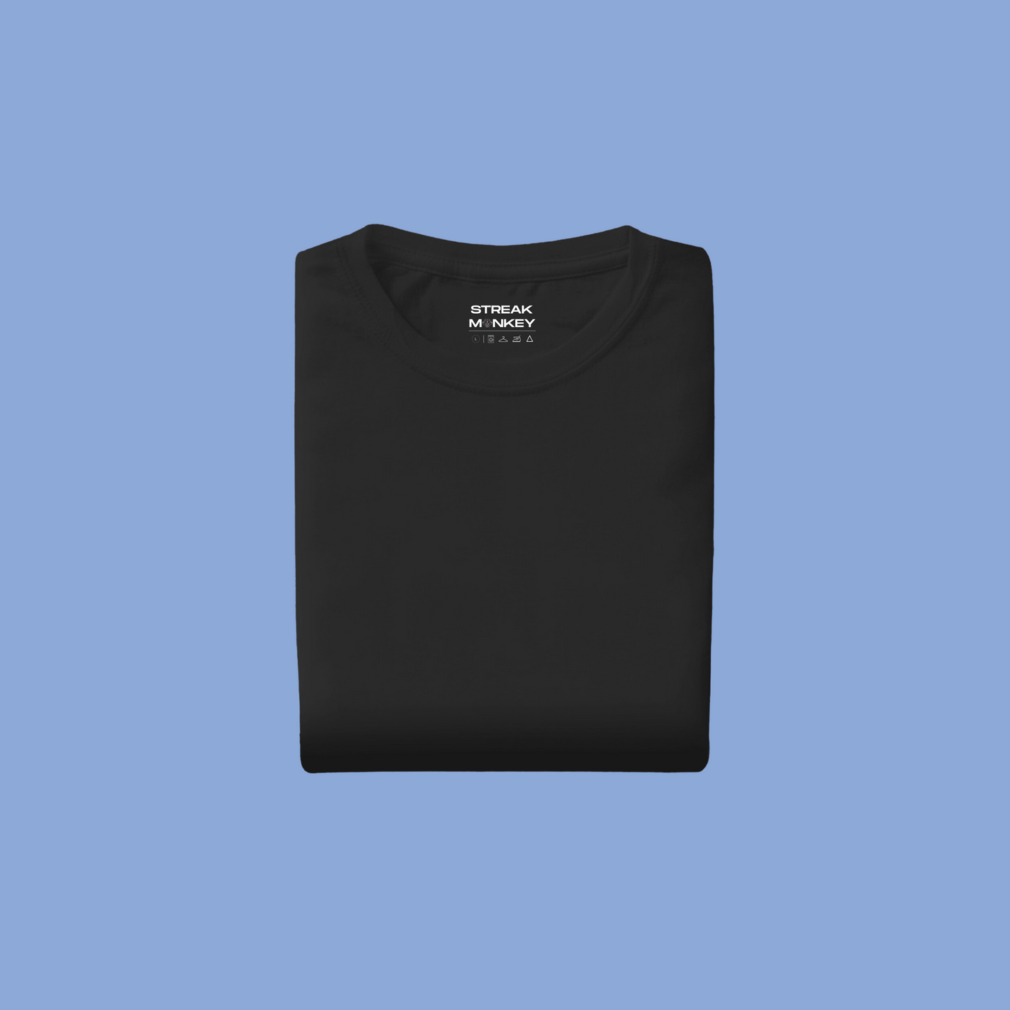 Timeless Noir: Men's Black Plain T-Shirt