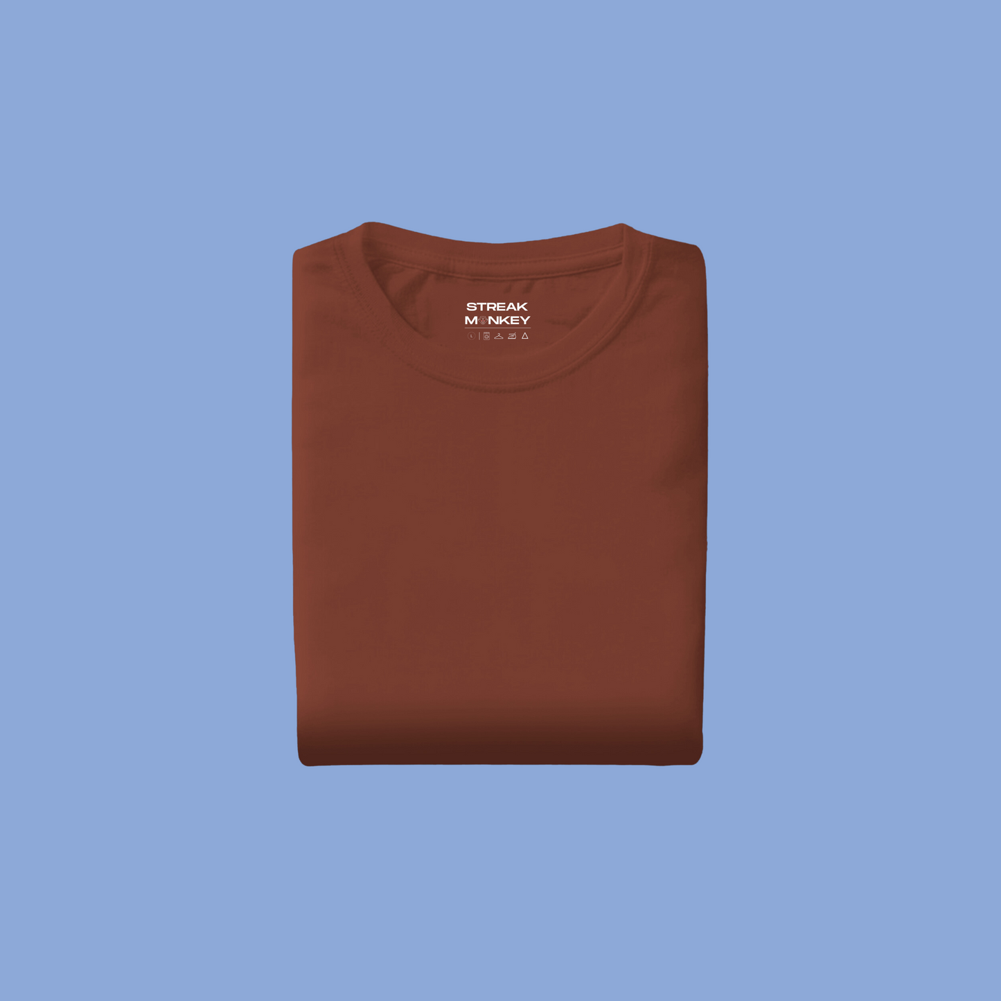 Rustic Crimson: Men's Brick Red Plain T-Shirt