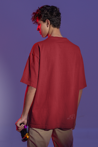 Crimson Red Blaze: Oversized T-Shirt