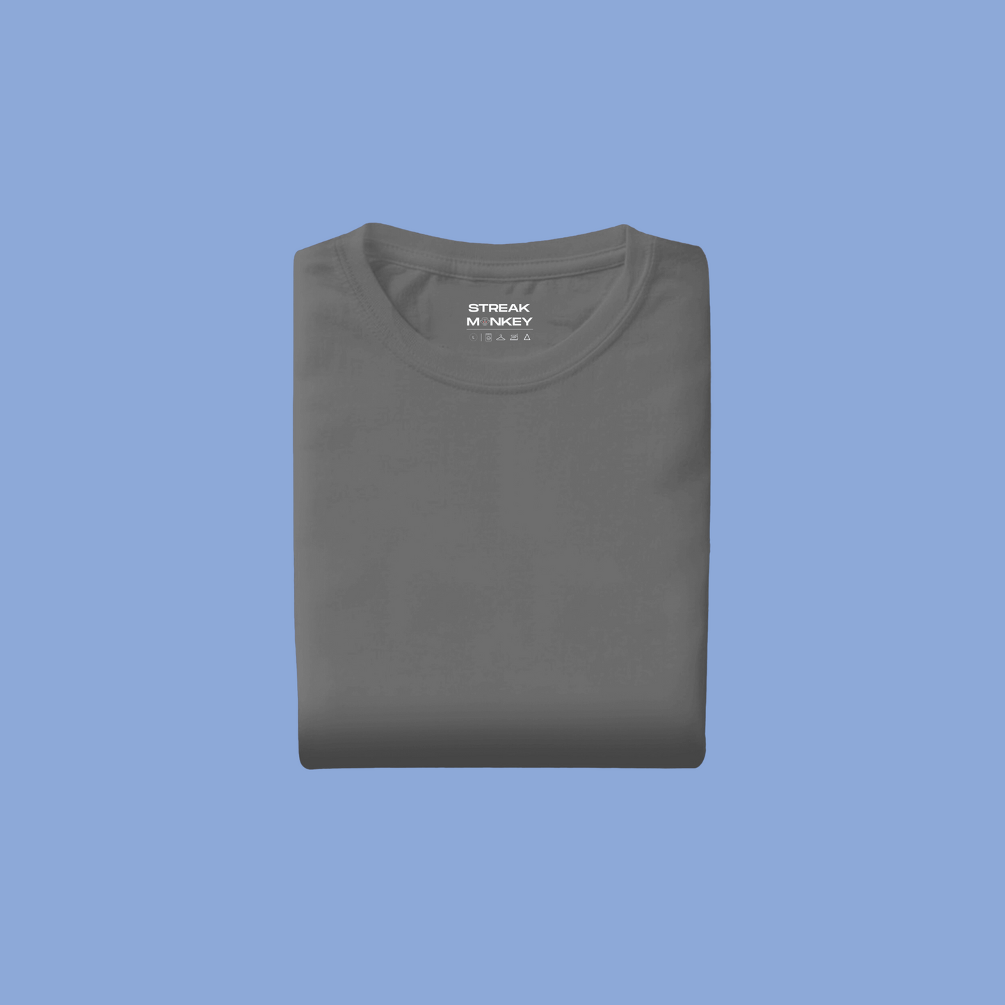 Urban Charisma: Men's Charcoal Melange Plain T-Shirt