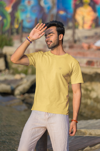 Sunny Disposition: Men's Yellow Plain T-Shirt