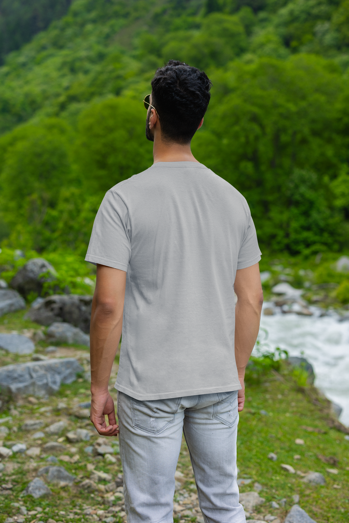 Urban Classic: Men's Grey Melange Plain T-Shirt