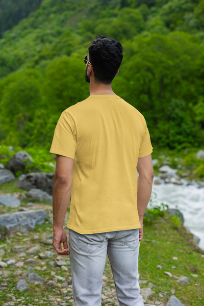 Sunny Disposition: Men's Yellow Plain T-Shirt