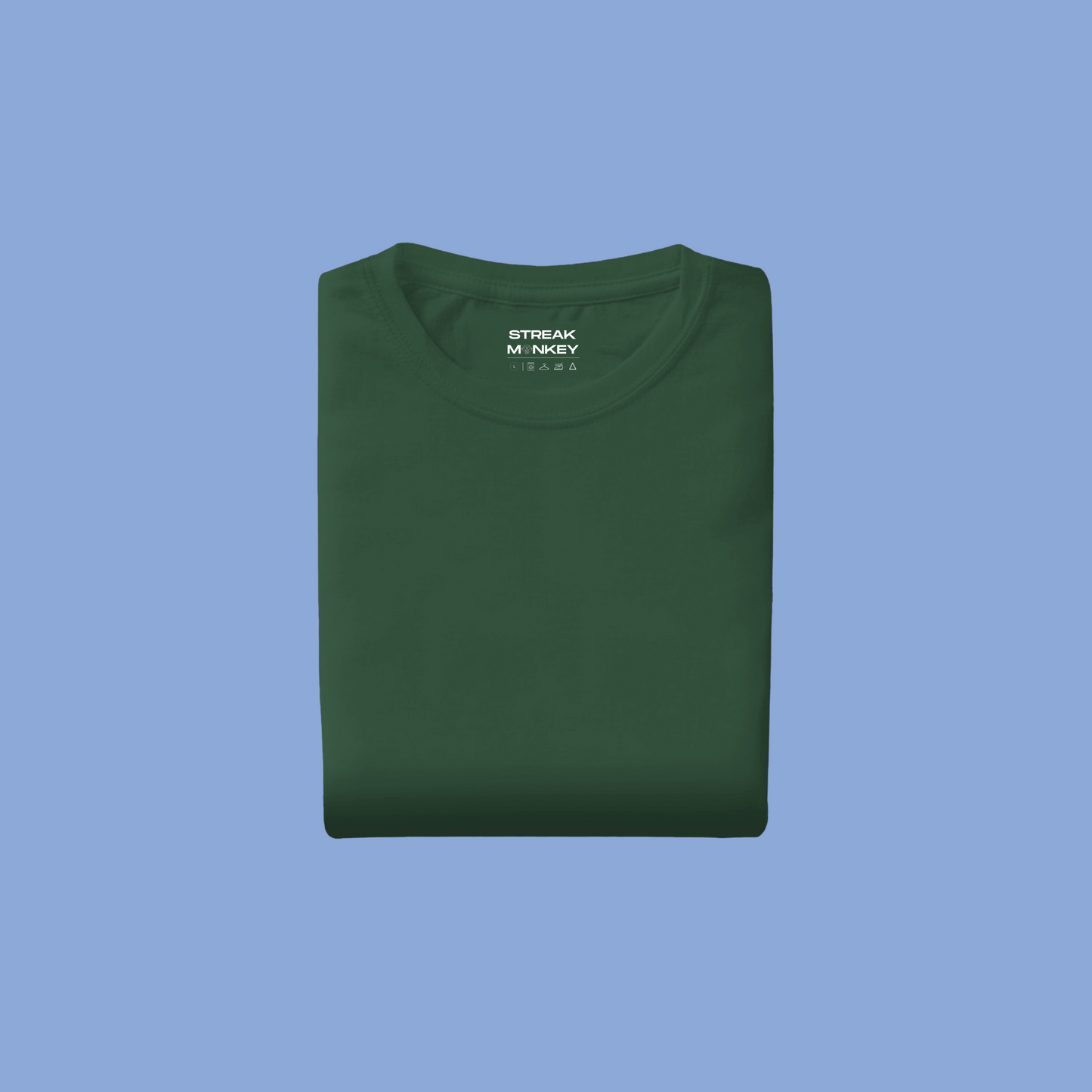 Leafy Elegance: Men’s Bottle Green Plain T-Shirt