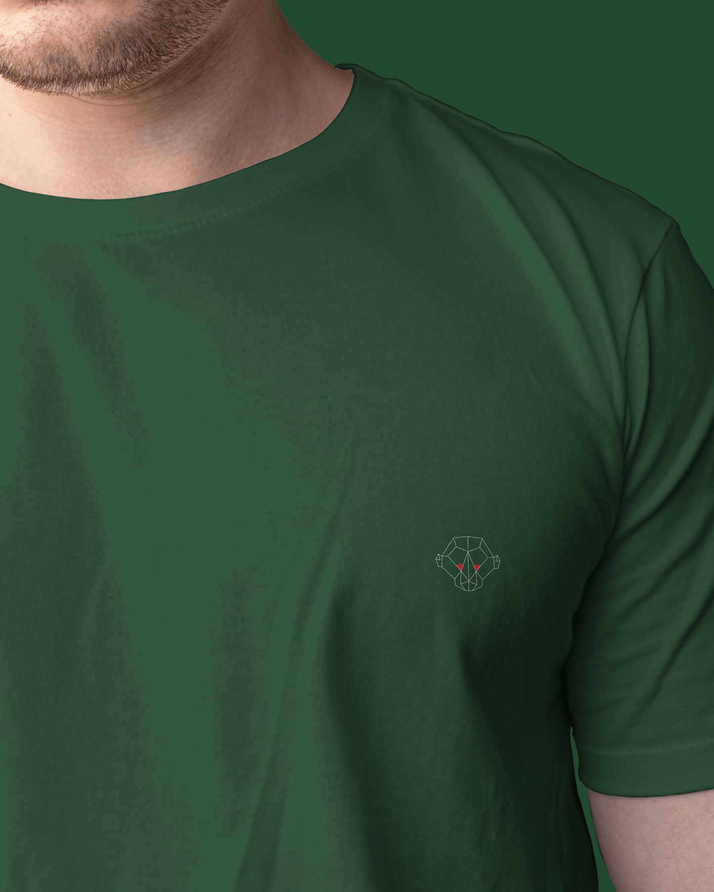 Leafy Elegance: Men’s Bottle Green Plain T-Shirt