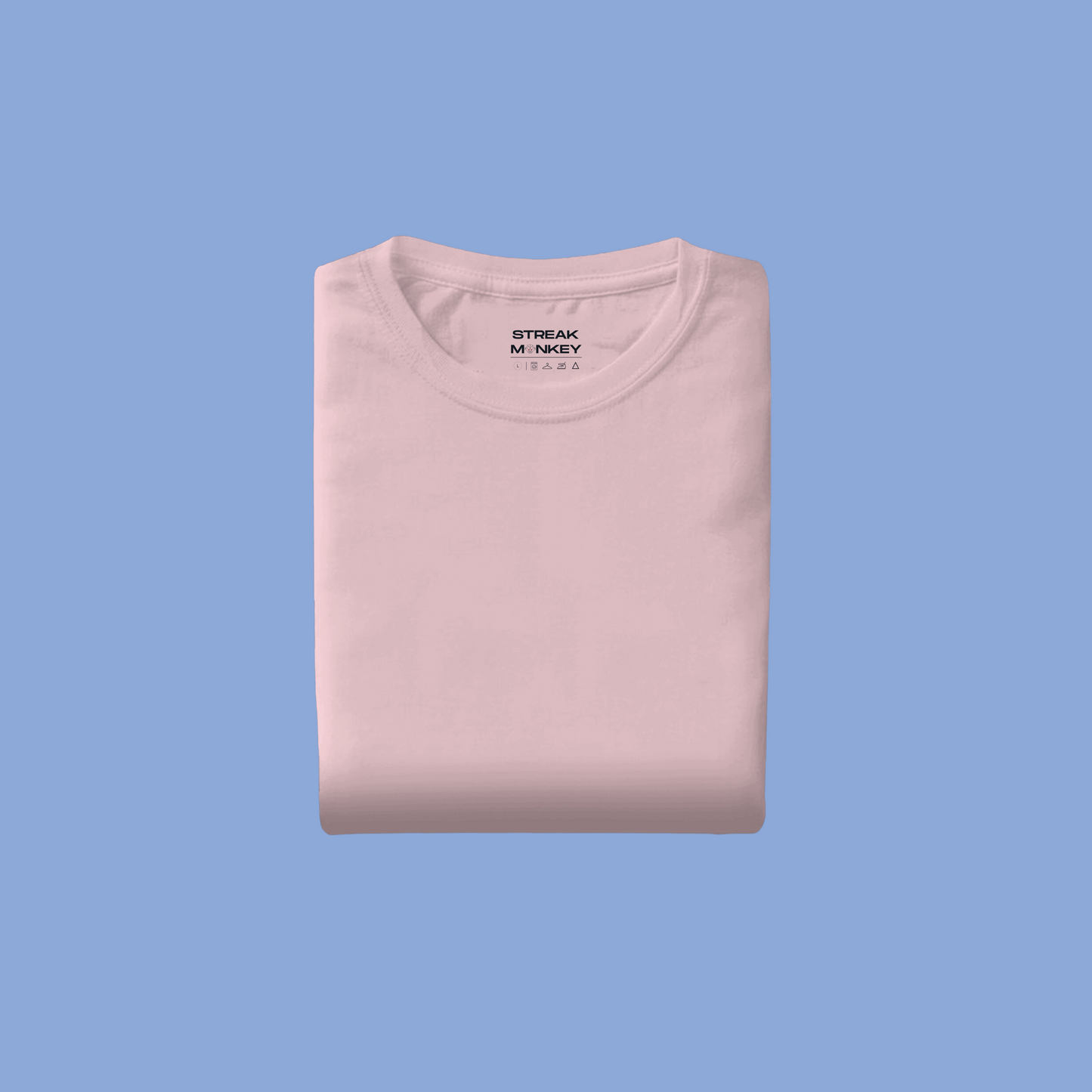 Blush Dreams: Men's Light Baby Pink Plain T-Shirt