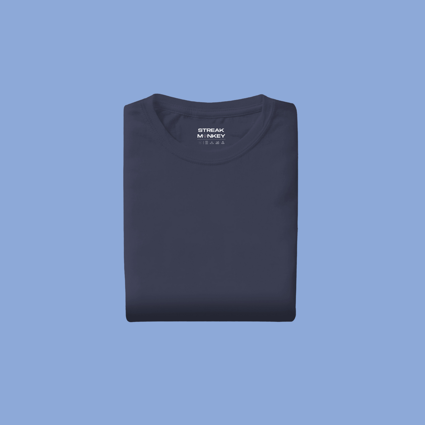 Midnight Classic: Men's Navy Blue Plain T-Shirt