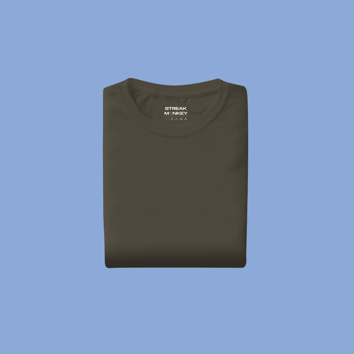 Natural Harmony: Men's Olive Green Plain T-Shirt