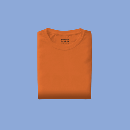 Sunny Splash: Men's Orange Plain T-Shirt