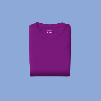 Regal Hues: Men's Purple Plain T-Shirt