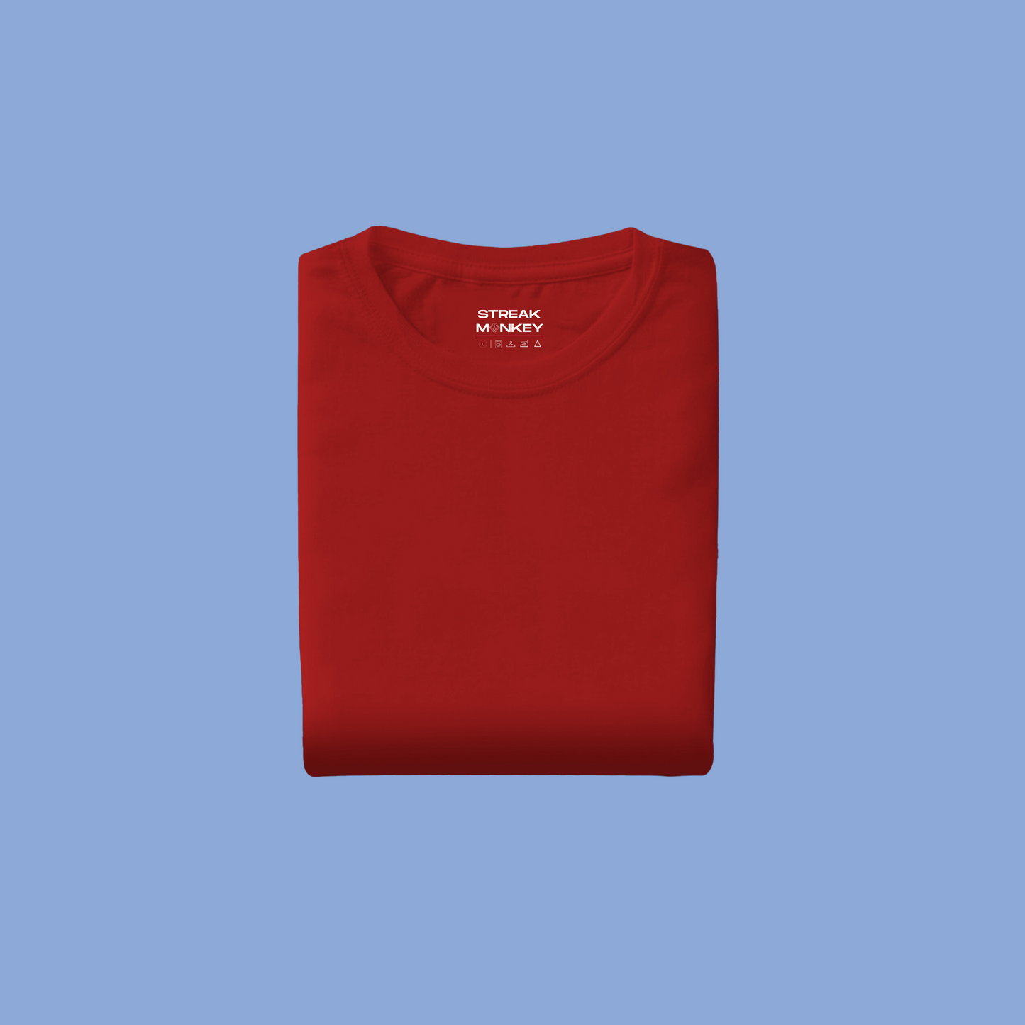 Fiery Passion: Men's Red Plain T-Shirt