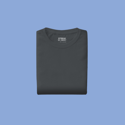 Urban Steel: Men's Steel Grey Plain T-Shirt