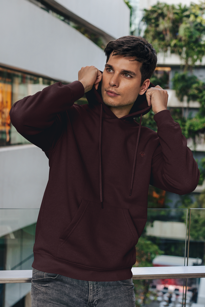 Maroon Oversized Hooded Sweatshirt