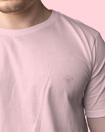 Blush Dreams: Men's Light Baby Pink Plain T-Shirt