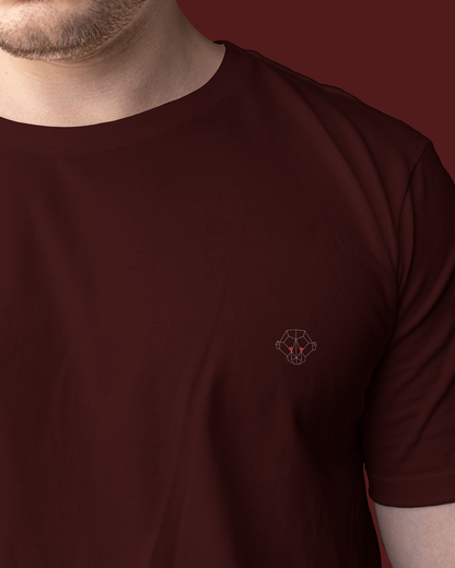 Burgundy Elegance: Men's Maroon Plain T-Shirt