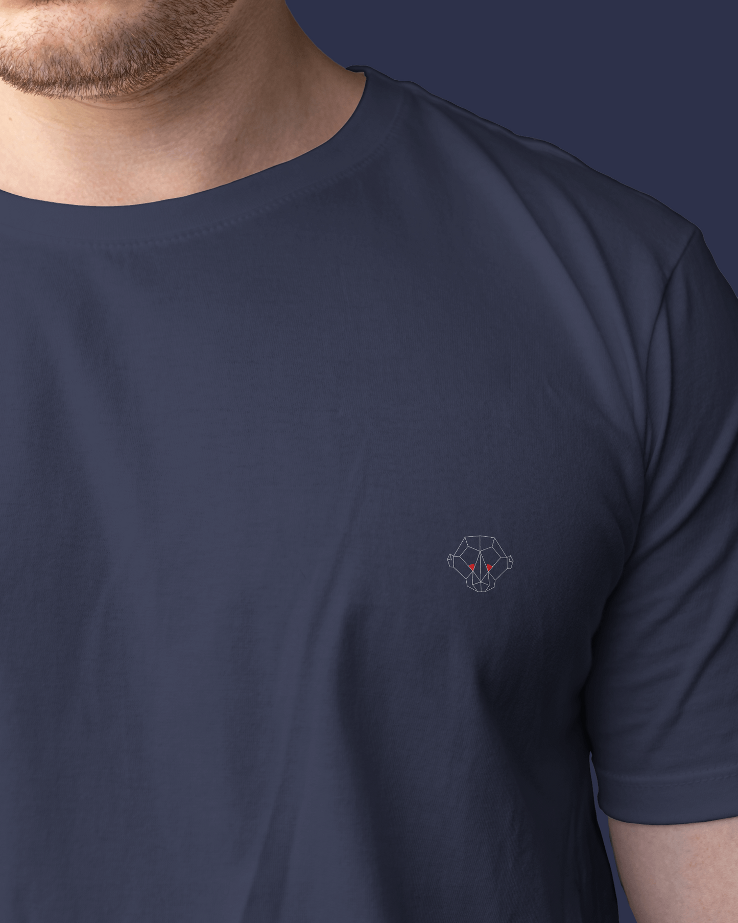 Midnight Classic: Men's Navy Blue Plain T-Shirt