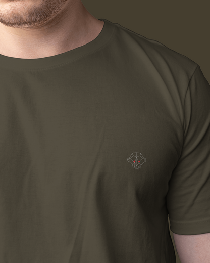 Natural Harmony: Men's Olive Green Plain T-Shirt