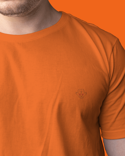 Sunny Splash: Men's Orange Plain T-Shirt