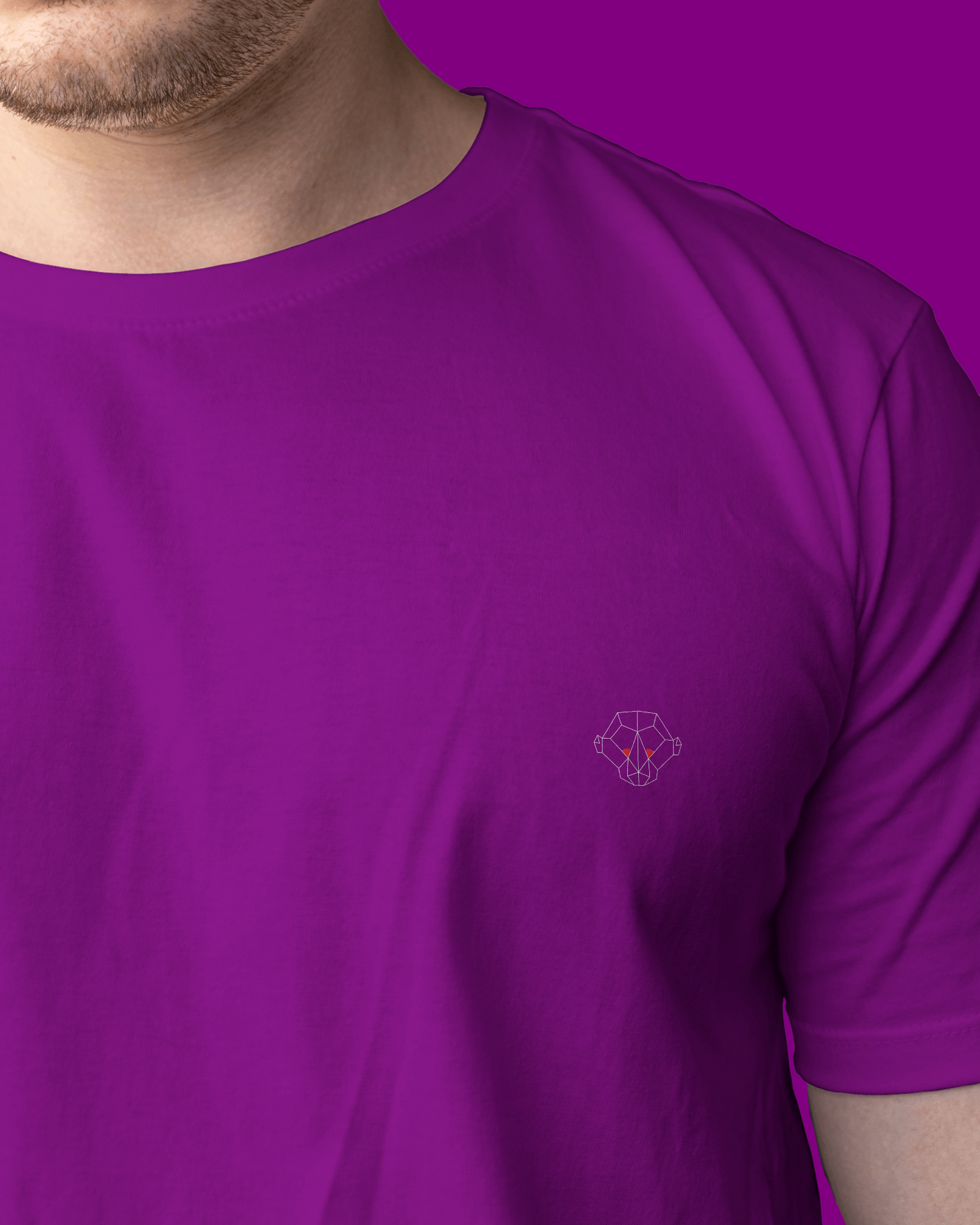 Regal Hues: Men's Purple Plain T-Shirt