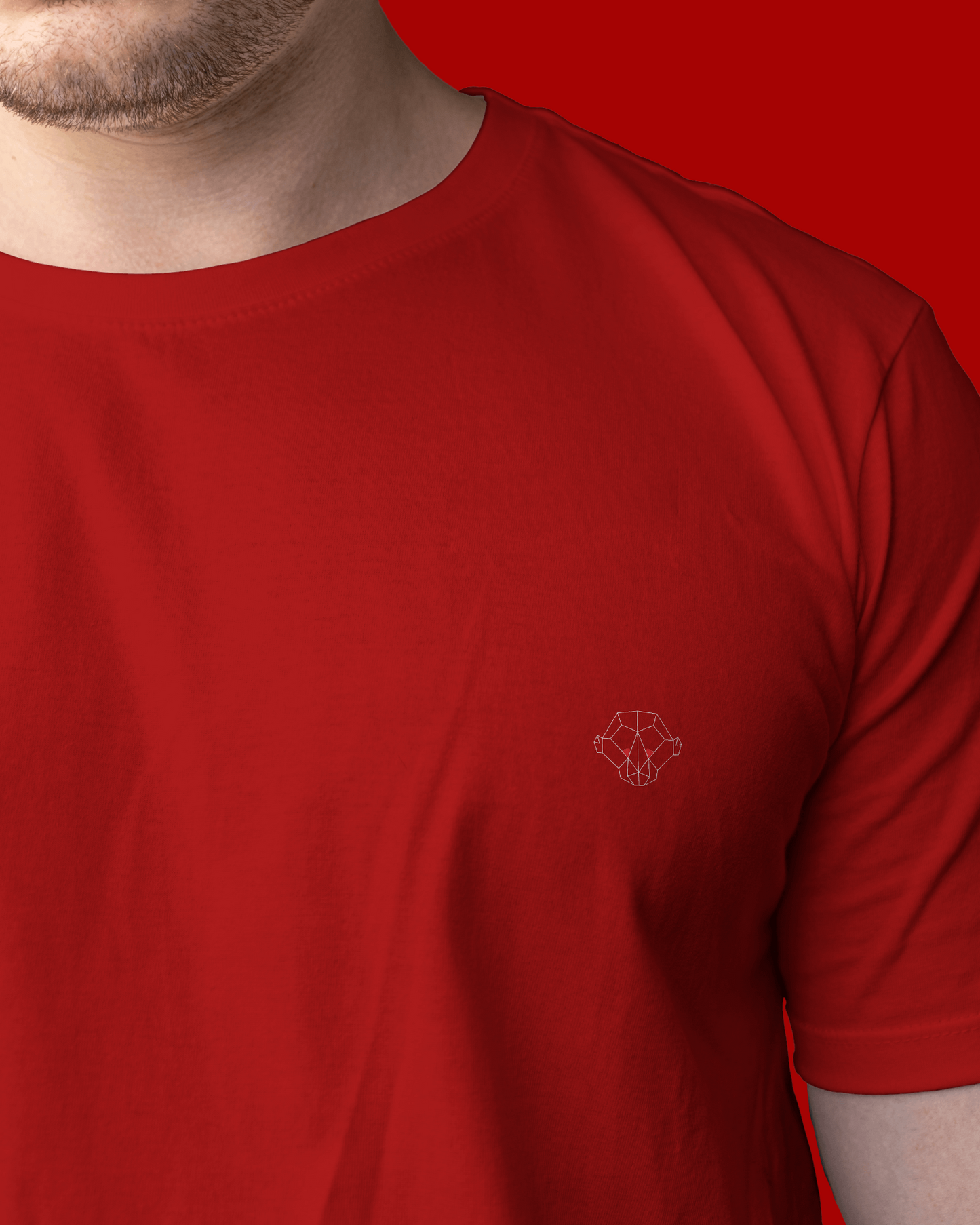 Fiery Passion: Men's Red Plain T-Shirt