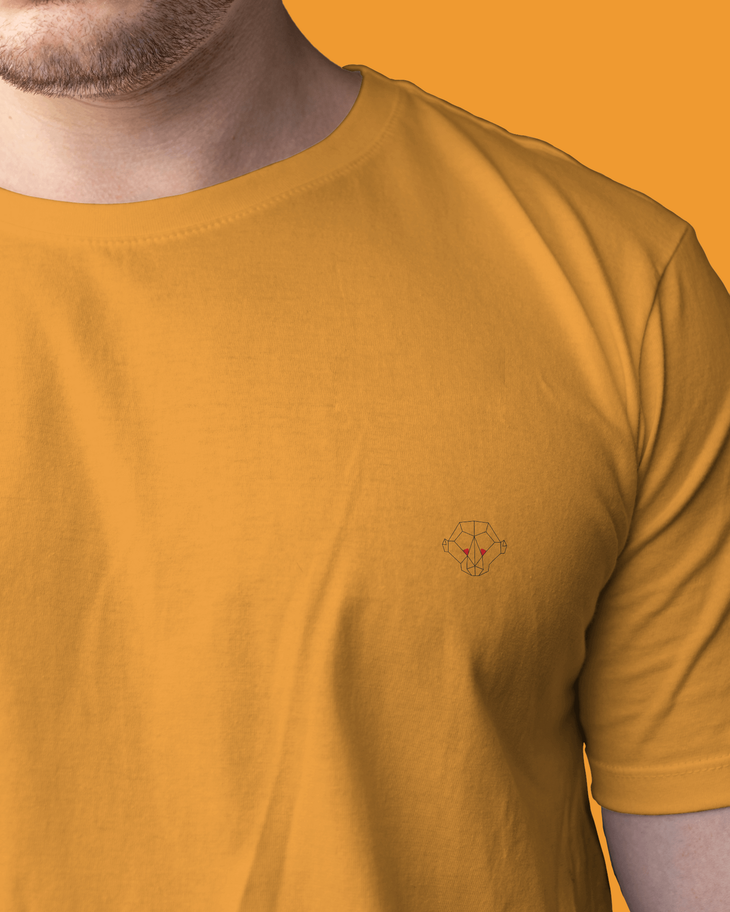 Sunlit Glow: Men's Golden Yellow Plain T-Shirt