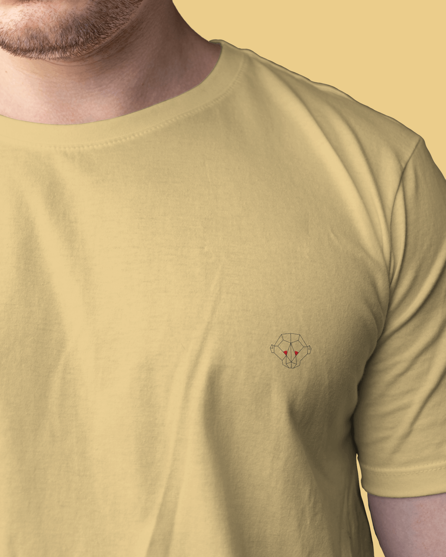 Desert Sand Elegance: Men’s Beige Plain T-Shirt