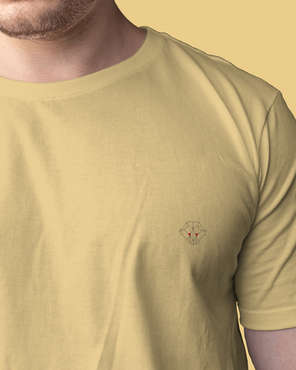 Desert Sand Elegance: Men’s Beige Plain T-Shirt