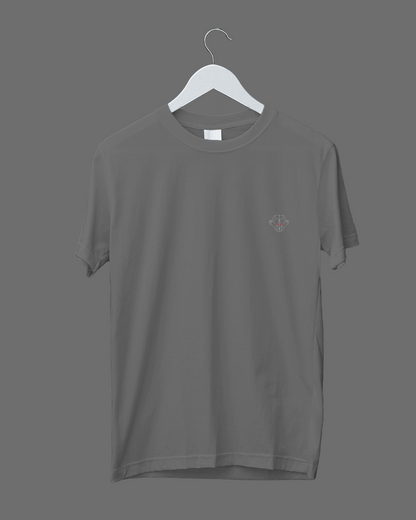 Urban Charisma: Men's Charcoal Melange Plain T-Shirt