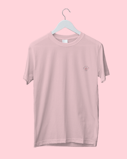 Blush Dreams: Men's Light Baby Pink Plain T-Shirt