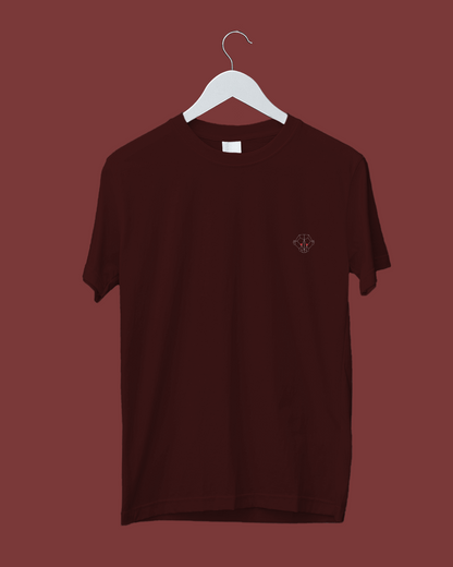 Burgundy Elegance: Men's Maroon Plain T-Shirt