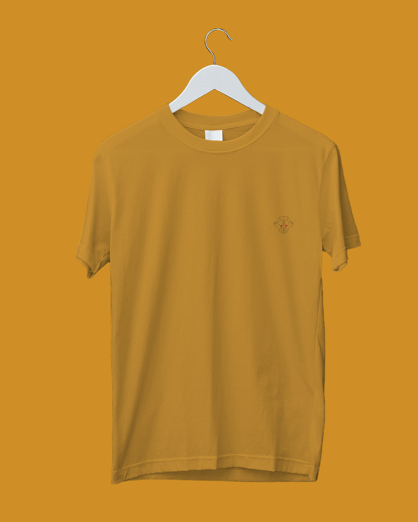 Golden Glow: Men's Mustard Yellow Plain T-Shirt