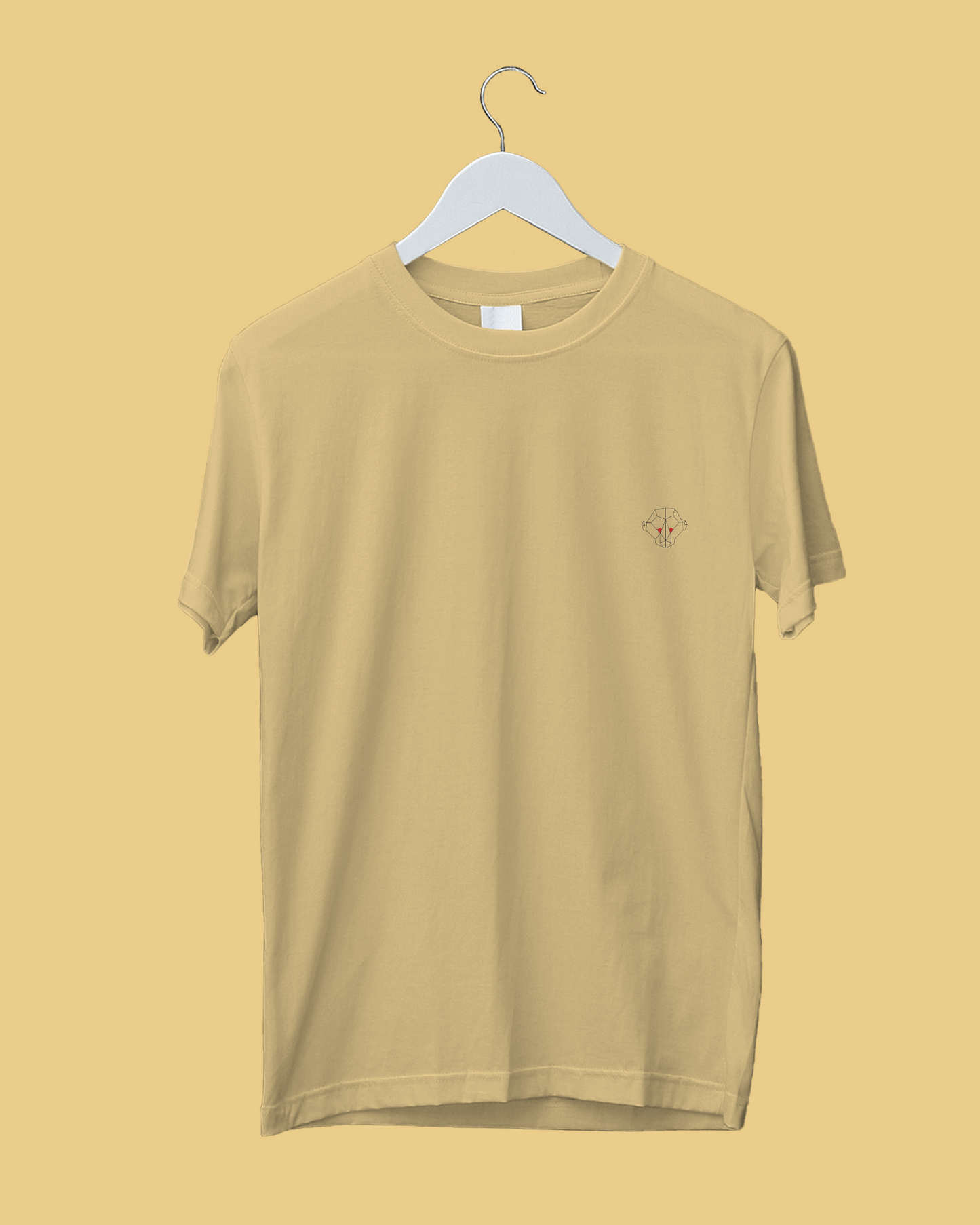 Desert Sand Elegance: Men’s Beige Plain T-Shirt