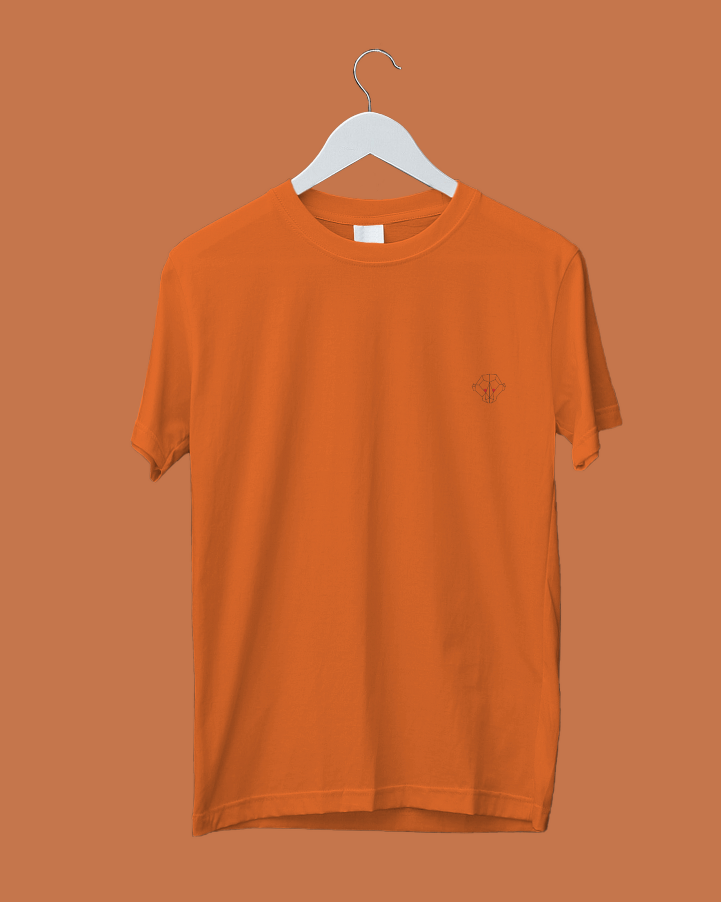 Sunny Splash: Men's Orange Plain T-Shirt