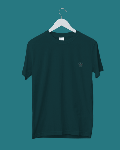 Coastal Serenity: Men's Petrol Blue Plain T-Shirt