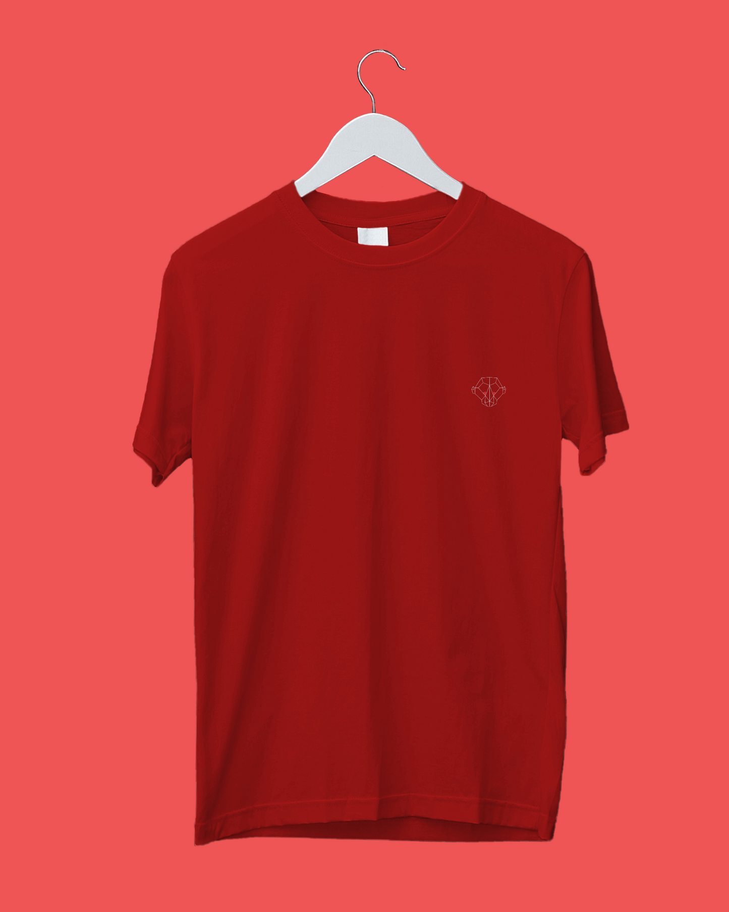 Fiery Passion: Men's Red Plain T-Shirt