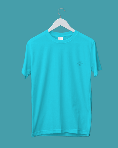 Sky's Palette: Men's Sky Blue Plain T-Shirt