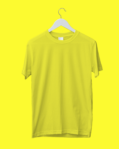 Radiant Aura: Men's New Yellow Plain T-Shirt