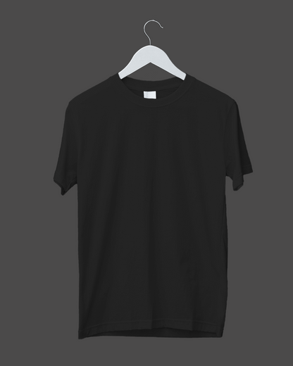 Timeless Noir: Men's Black Plain T-Shirt