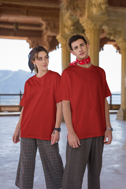 Crimson Red Blaze: Oversized T-Shirt