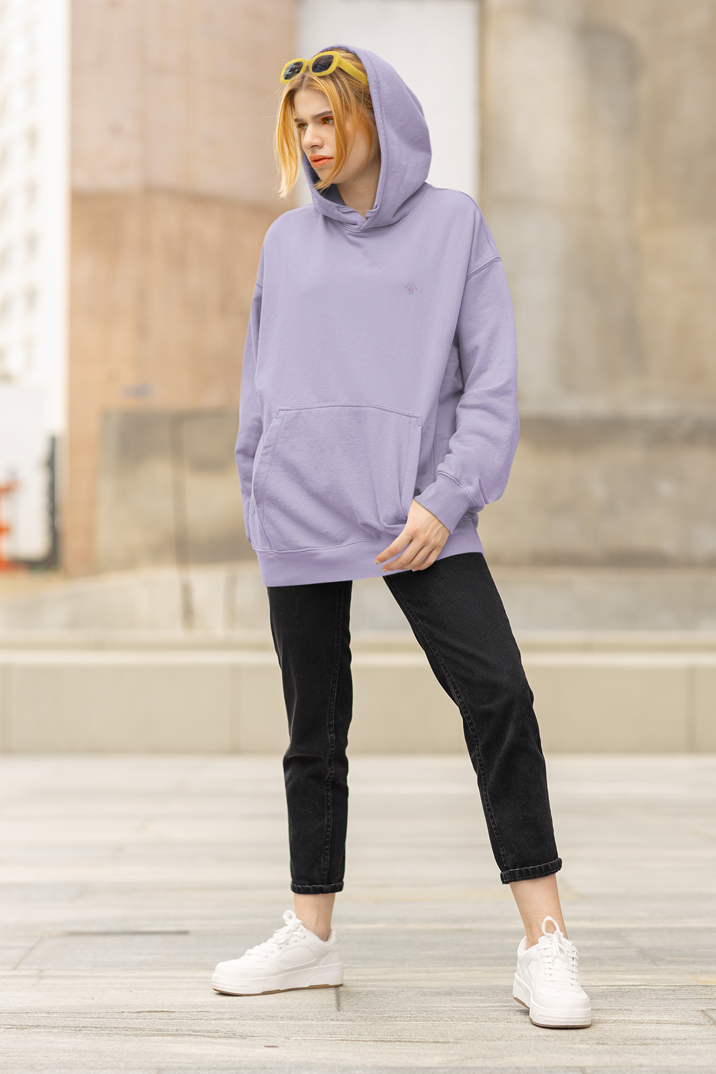 Lavender Oversized Hooded Sweatshirt