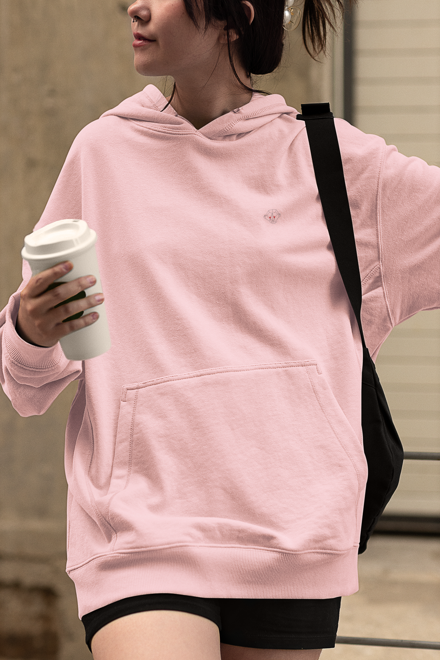 Baby Pink Oversized Hooded Sweatshirt