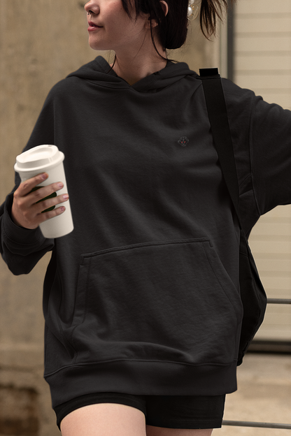 Black Oversized Hooded Sweatshirt