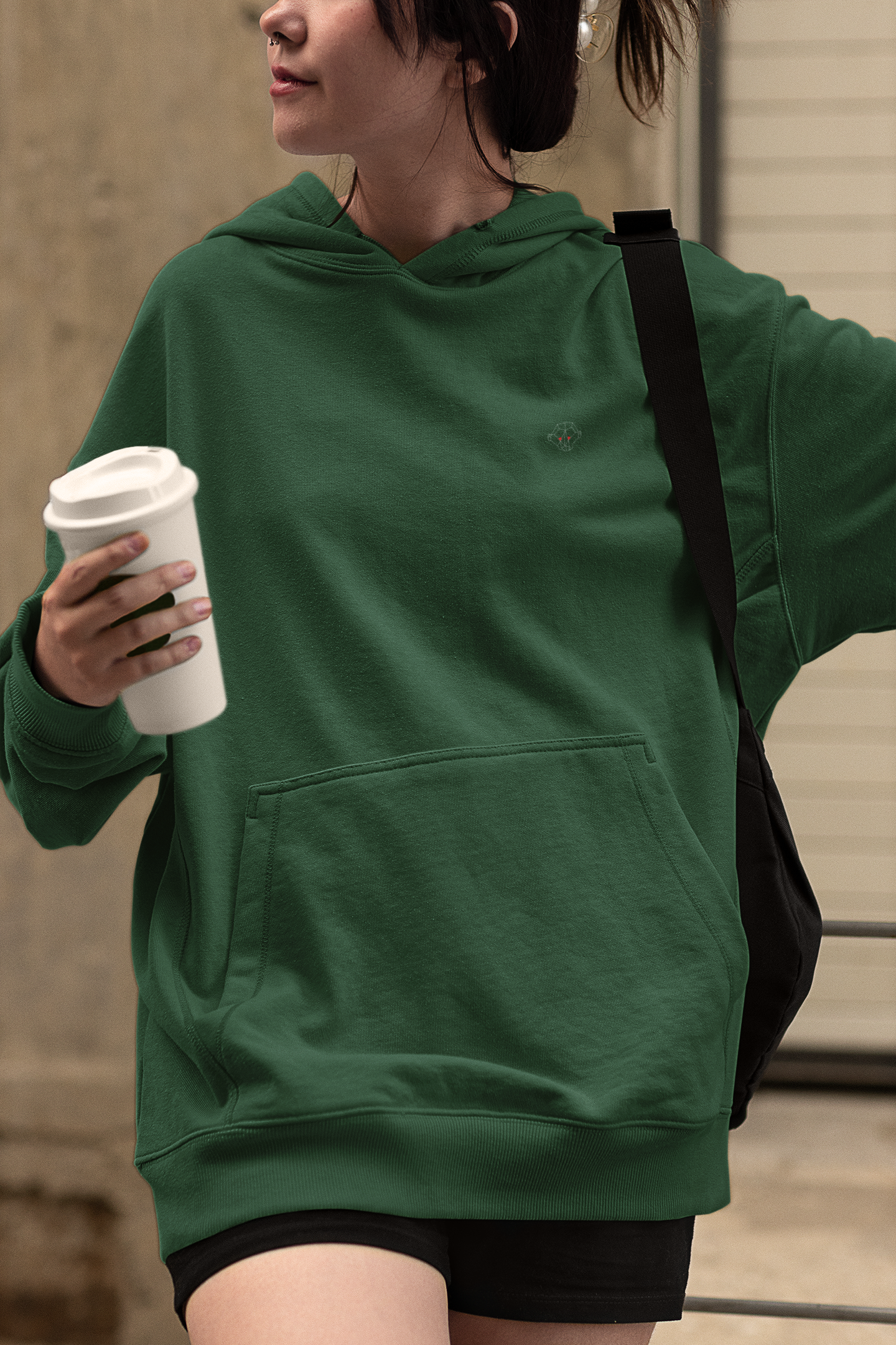 Bottle Green Oversized Hooded Sweatshirt