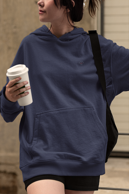 Navy Blue Oversized Hooded Sweatshirt